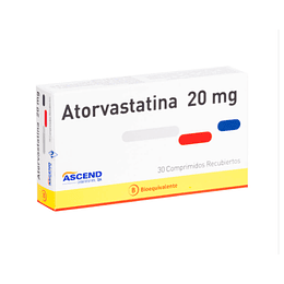 Atorvastatina 20 mg 30 comprimidos