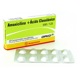 Amoxicilina/ Ácido Clavulánico 500 / 125 mg 20 comprimidos - Bioequivalente