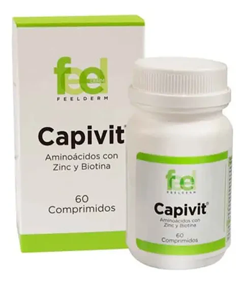 Capivit 60 Cápsulas Feelderm Biotina Zinc Vitamina B6 Salud Piel Uñas