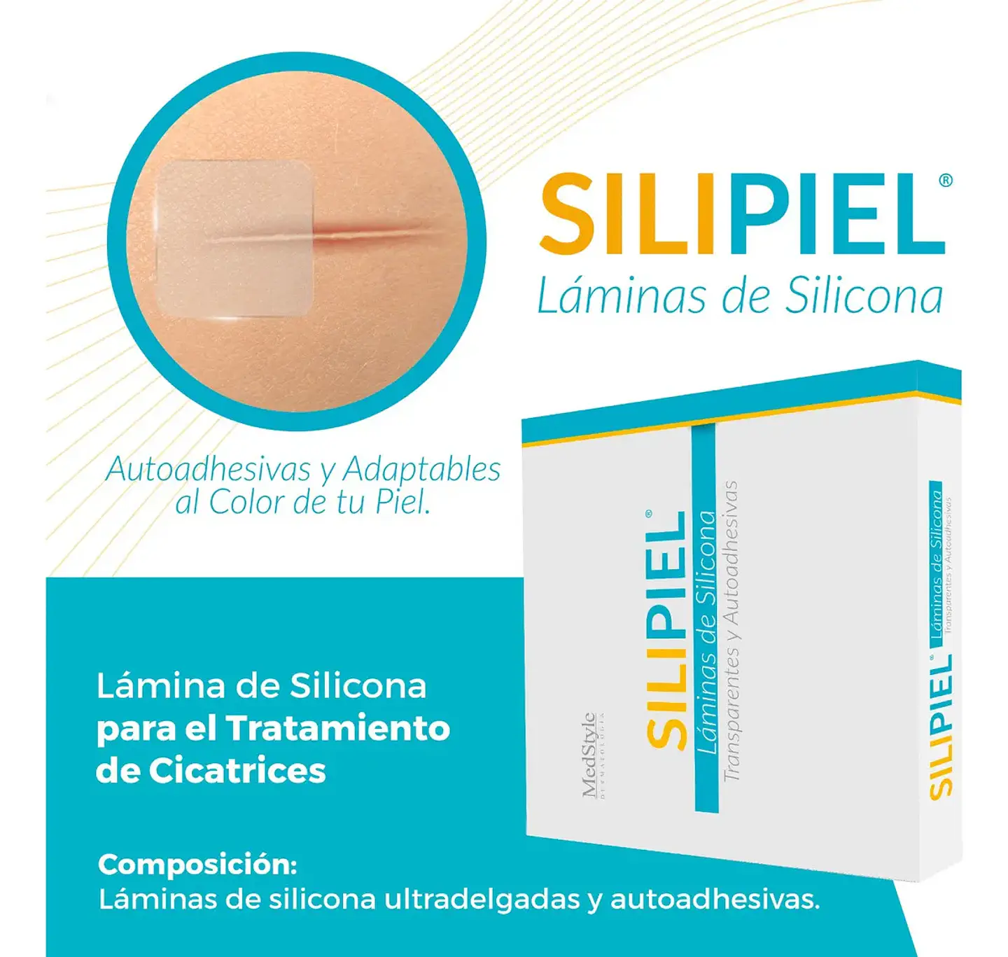 Silipiel Lámina Silicona Autoadhesiva 3,5×10cm Reduce Cicatrices y Queloides 2