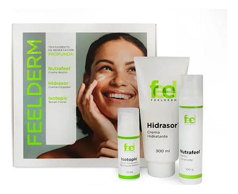 Pack Hidratación Profunda Feelderm. Crema Facial+serum+crema