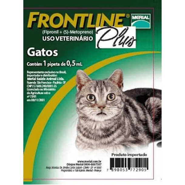 Frontline Plus Gatos 0,5 ml   x1 Pipeta 