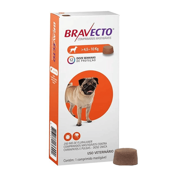 Bravecto De 4,5 - 10Kg 250 mg   x1 Comprimidos Masticables 