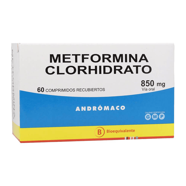 Metformina Clorhidrato 850 mg x60 Comprimidos 
