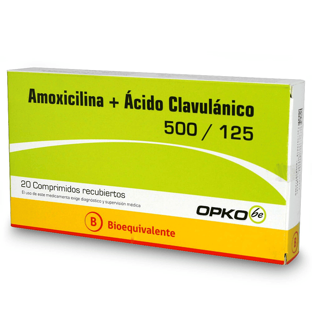 Amoxicilina+Acido Clavulánico 500/125 mg x20 Comprimidos 