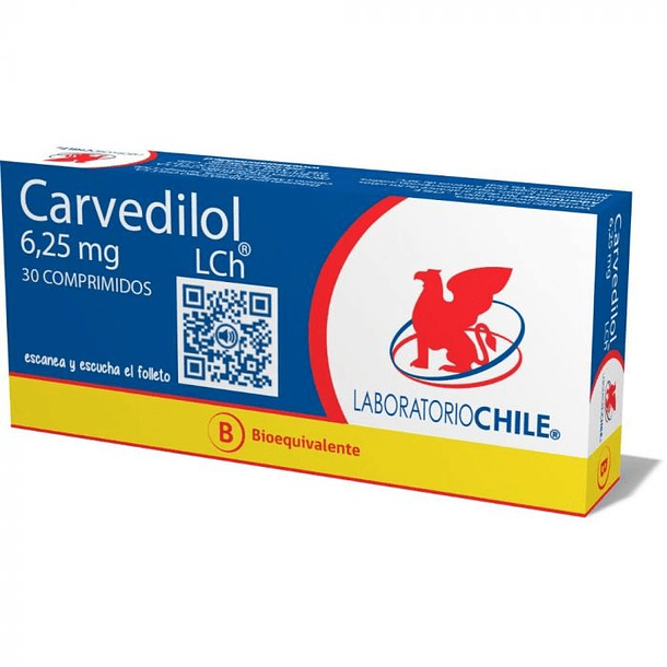 Carvedilol Chile 6.25 mg x30 Comprimidos 