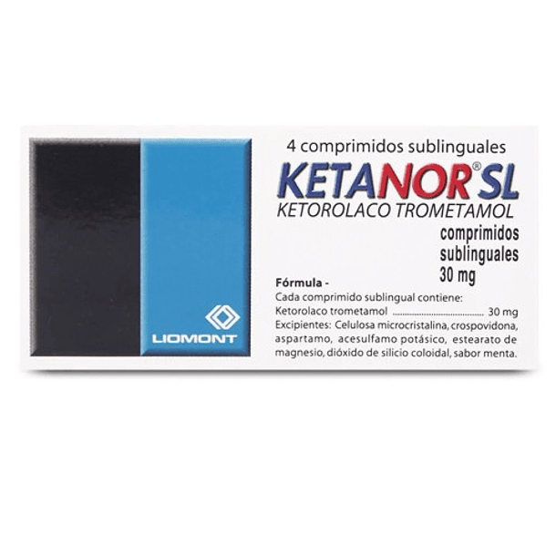 Ketanor Sl 30  mg x4 Comprimidos Sublingual 