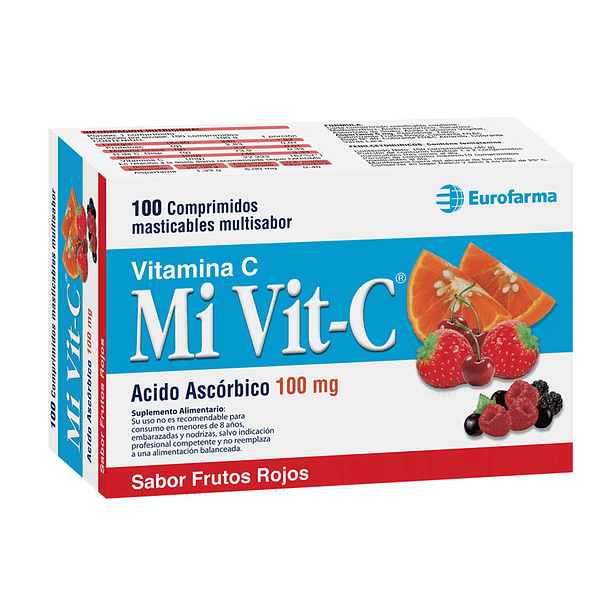 Mi Vit-C Frutos Rojos 100 mg  x100 Comprimidos 