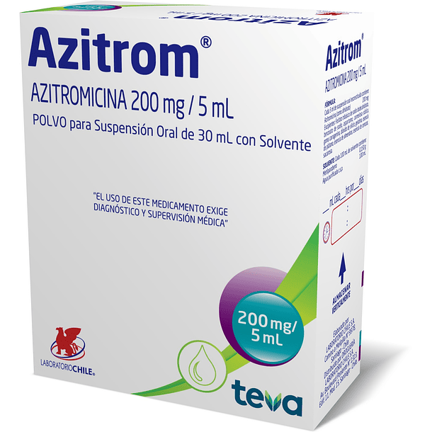 Azitrom 200 mg/5 ml  x30 ml Suspensión Oral Con Solvente 