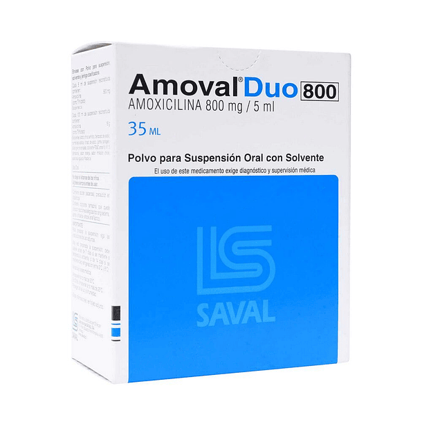 Amoval Duo 800 mg/5 ml x35 ml Jarabe 