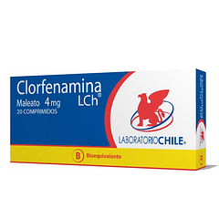 Clorfenamina Maleato 4 mg x20 Comprimidos