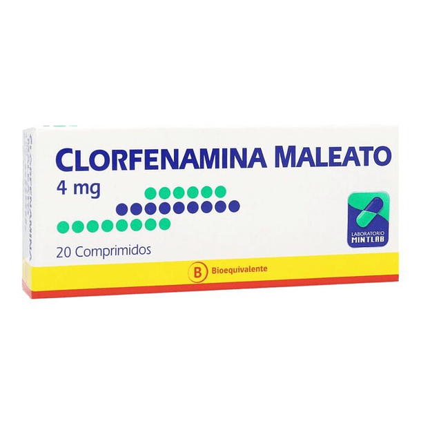 Clorfenamina Maleato 4 mg  x20 Comprimidos 