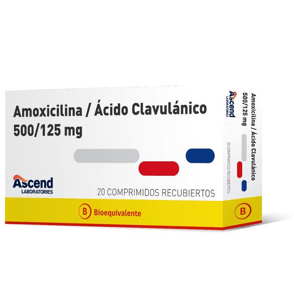 Amoxicilina + Ác. Clavulánico 500 mg / 125 mg x 20 comp "Ley Cenabast"