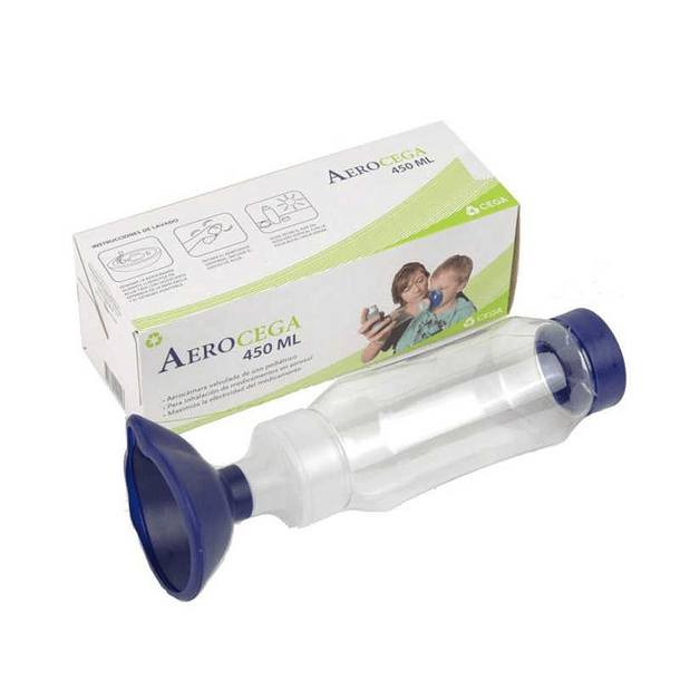 Aerocamara Pediátrica Valvulada Aerocega 450  ml 18 meses a 12 años 