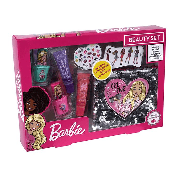 Set Barbie Cosmetiquero + Maquillaje 