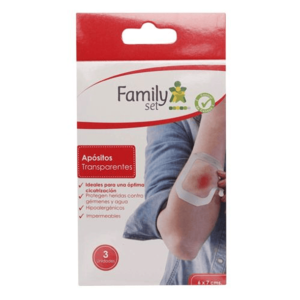 Family Set Apósito Transparentes + Pad 6x 10 Cm x 3 Unidades 