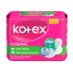 Kotex  Toalla Normal Alas Ex tra Suave x 10