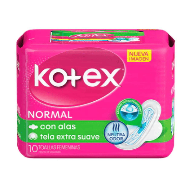 Kotex  Toalla Normal Alas Ex tra Suave x 10 