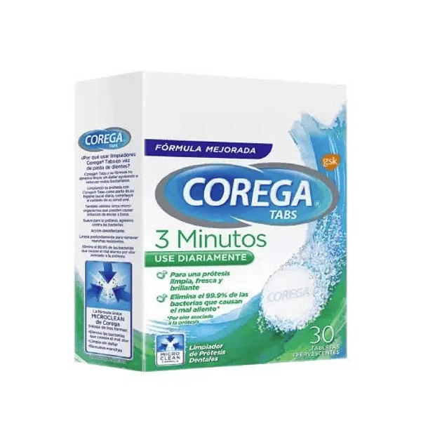 Corega Tabletas Efervescentes Limpiadoras x 30 