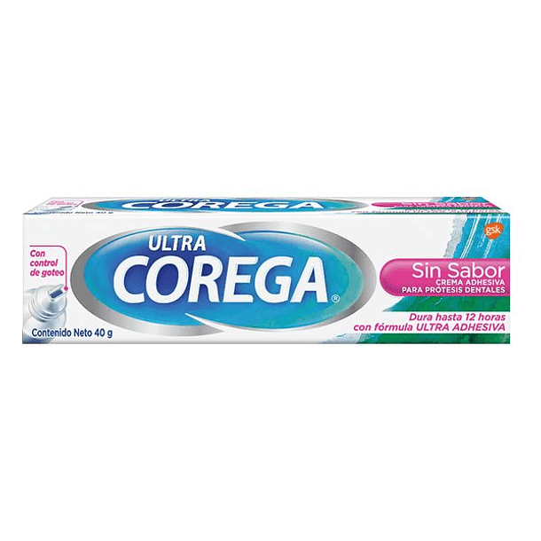 Corega Ultra Sin Sabor x 40  gr Crema Adhesiva 