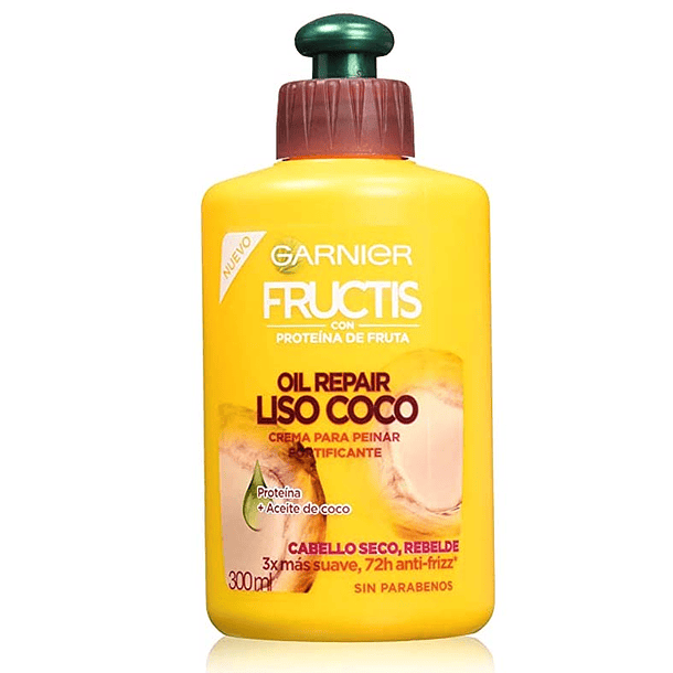 Fructis Crema de Peinar Oil Repair Liso Coco x 300 ml 