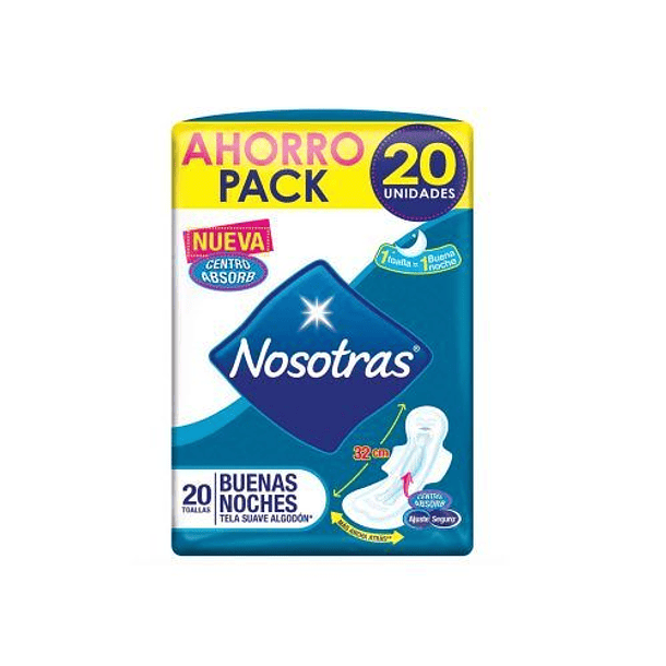 Nosotras Toallas Buenas Noches x 20 Unidades 