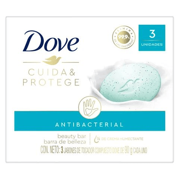 Dove Antibacterial x 3 Unidades Jabón Barra 