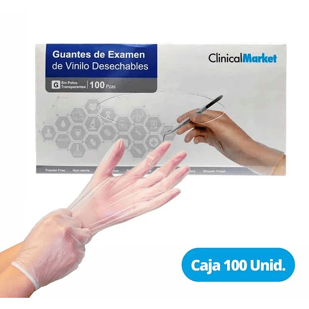 Guantes de Ex amen de Vinilo Talla G x 100 Unidades 
