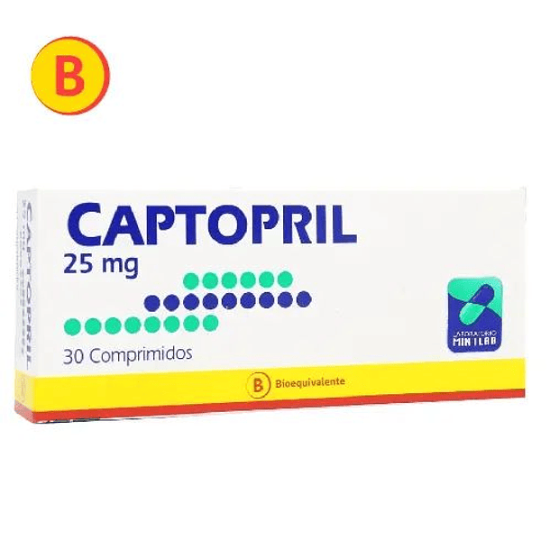 Captopril 25 mg x 30 Comprimidos 