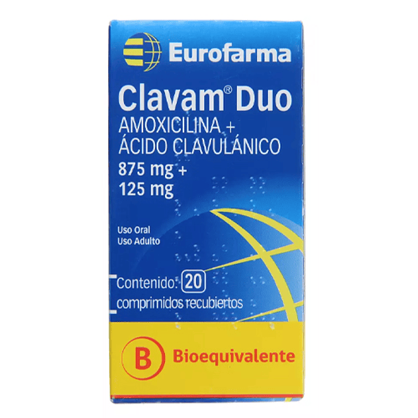 Clavam Duo 875 mg/125 mg x 20 Comprimidos 
