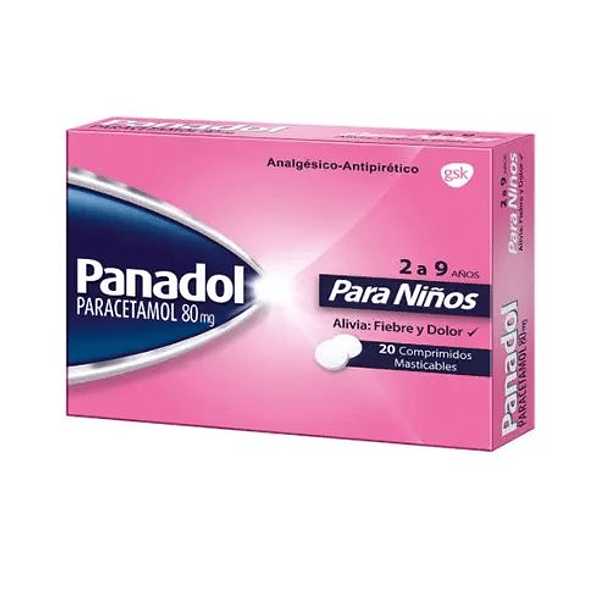 Panadol Pediátrico 80 mg x 20 Comprimidos Masticables 
