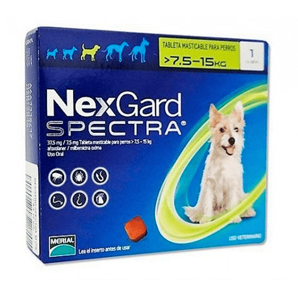 Nex gard Spectra 7.6 - 15 Kg x 1 Comprimido 
