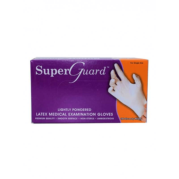 Guante Ex amen De Latex  SuperGuard Talla L x 100 Unidades 