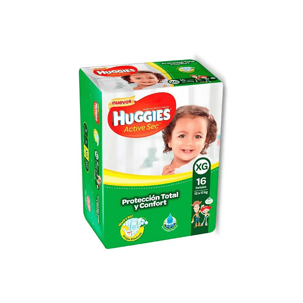 Huggies Active Sec Talla x G x 16 Pañales 