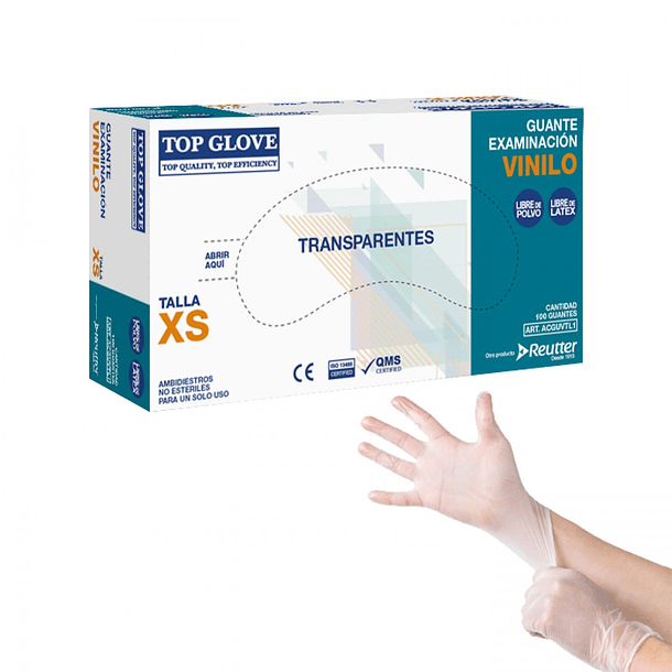 Guante Nitrilo Talla M Color Blanco x 100 Unidades  