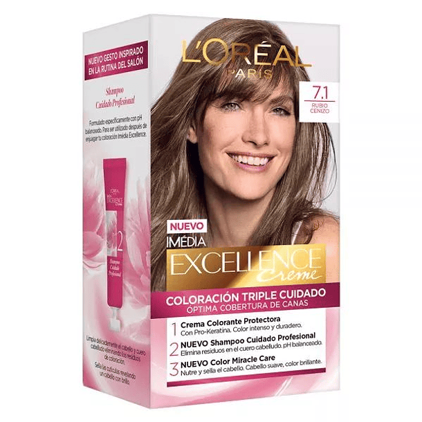 Loreal Ex cellence Tinte N°7,1 Rubio Cenizo 
