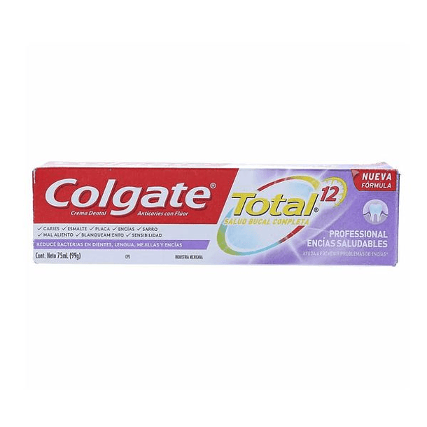 Colgate Total 12 Encias Reforzadas x 75 ml Pasta Dental 