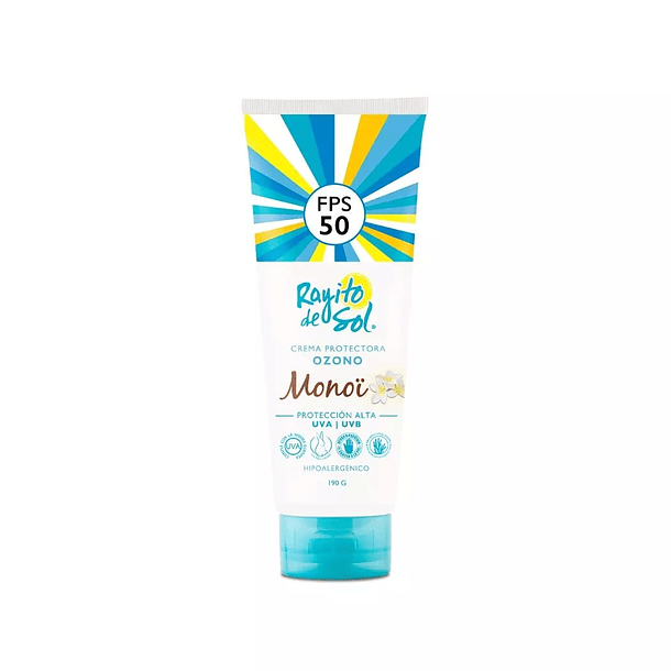 Rayito De Sol Crema Protectora Ozono Piel Sensible Protección Muy Alta x 90  gr 