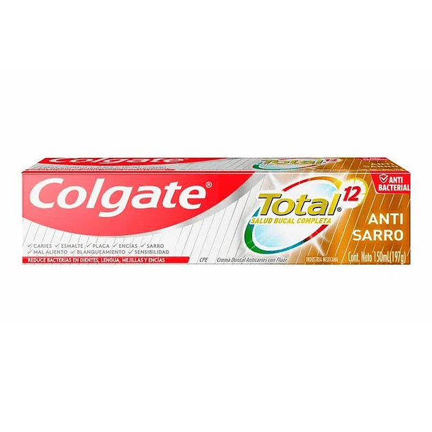 Colgate Total 12 Encias Anti-Sarro x 150 ml Pasta Dental 
