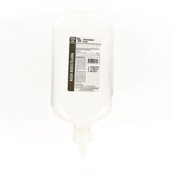 Agua bidestilada solución inyectable - 500 ML (VENC 10/2026)