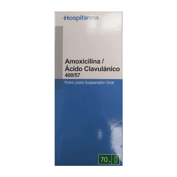Amoxicilina/Ácido Clavulánico 400/57 mg/5 ml x 70 ml Polvo Para Suspensión Oral  