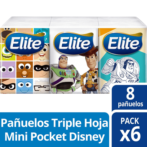 Elite Pañuelo Diseño Disney x 6 Paquetes 