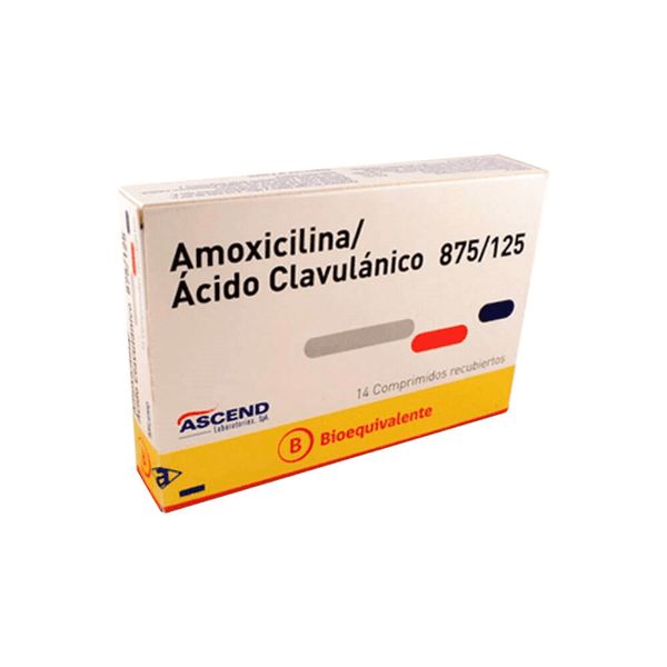 Amoxicilina, Ácido Clavulánico (B) 875/125 mg 14 Comprimidos recubiertos.