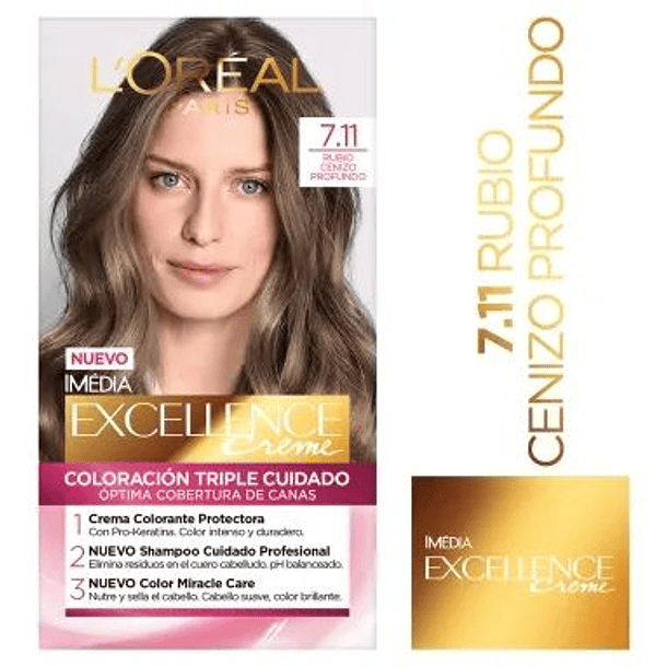Loreal Ex cellence Tinte N°7.11 Rubio Cenizo Profundo 