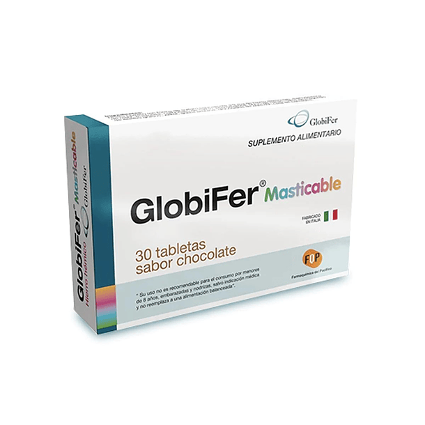Globifer Masticable x 30 Tabletas Masticables Sabor Chocolate 
