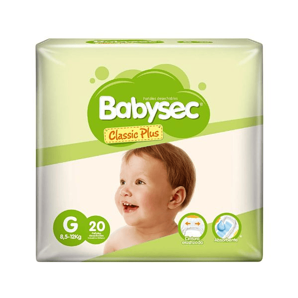 Babysec Classic Plus Talla G x 20 Unidades 