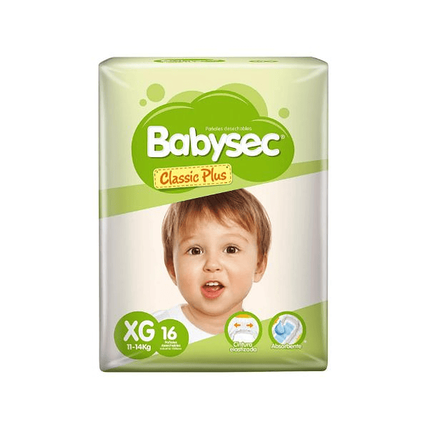 Babysec Classic Plus Talla x G x 20 Unidades 