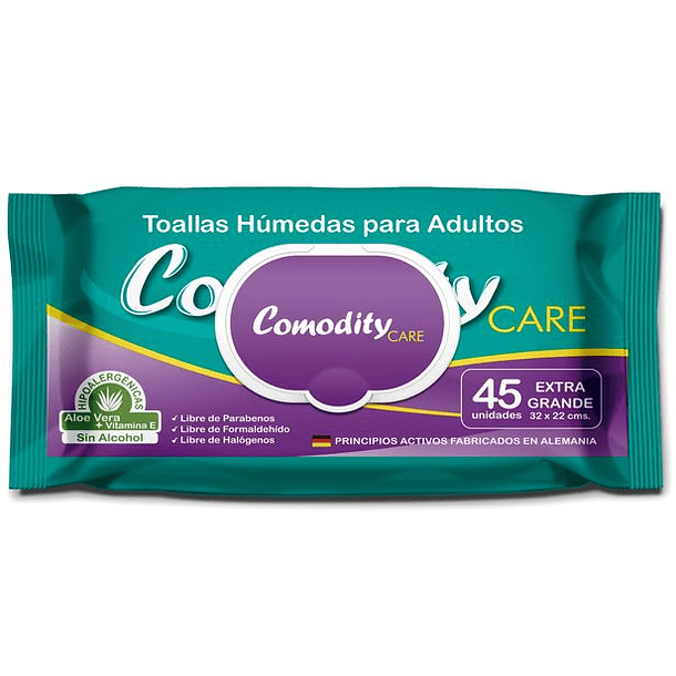 Comodity Care Aloe x 45 Toallitas Húmedas 