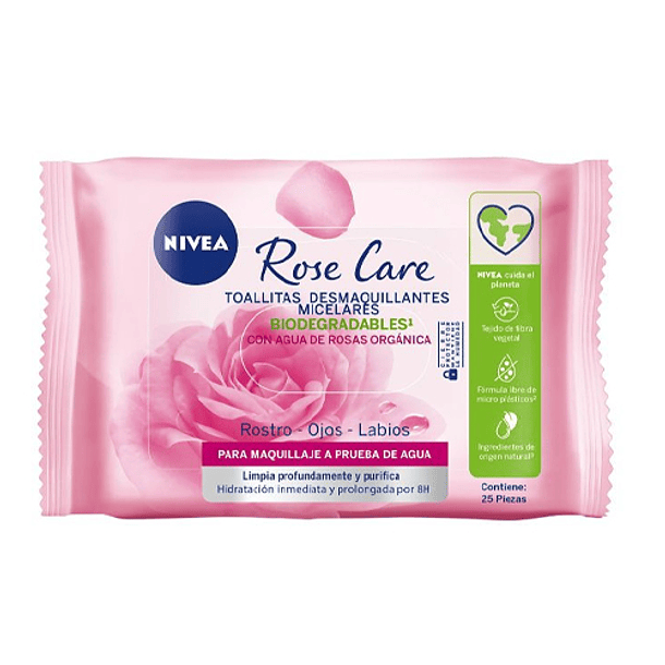 Nivea Toallitas Desmaquillantes Rose Care x 25 Unidades 