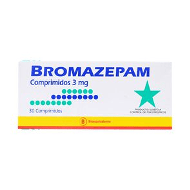 Bromazepam 3 mg  x 30 Comprimidos 